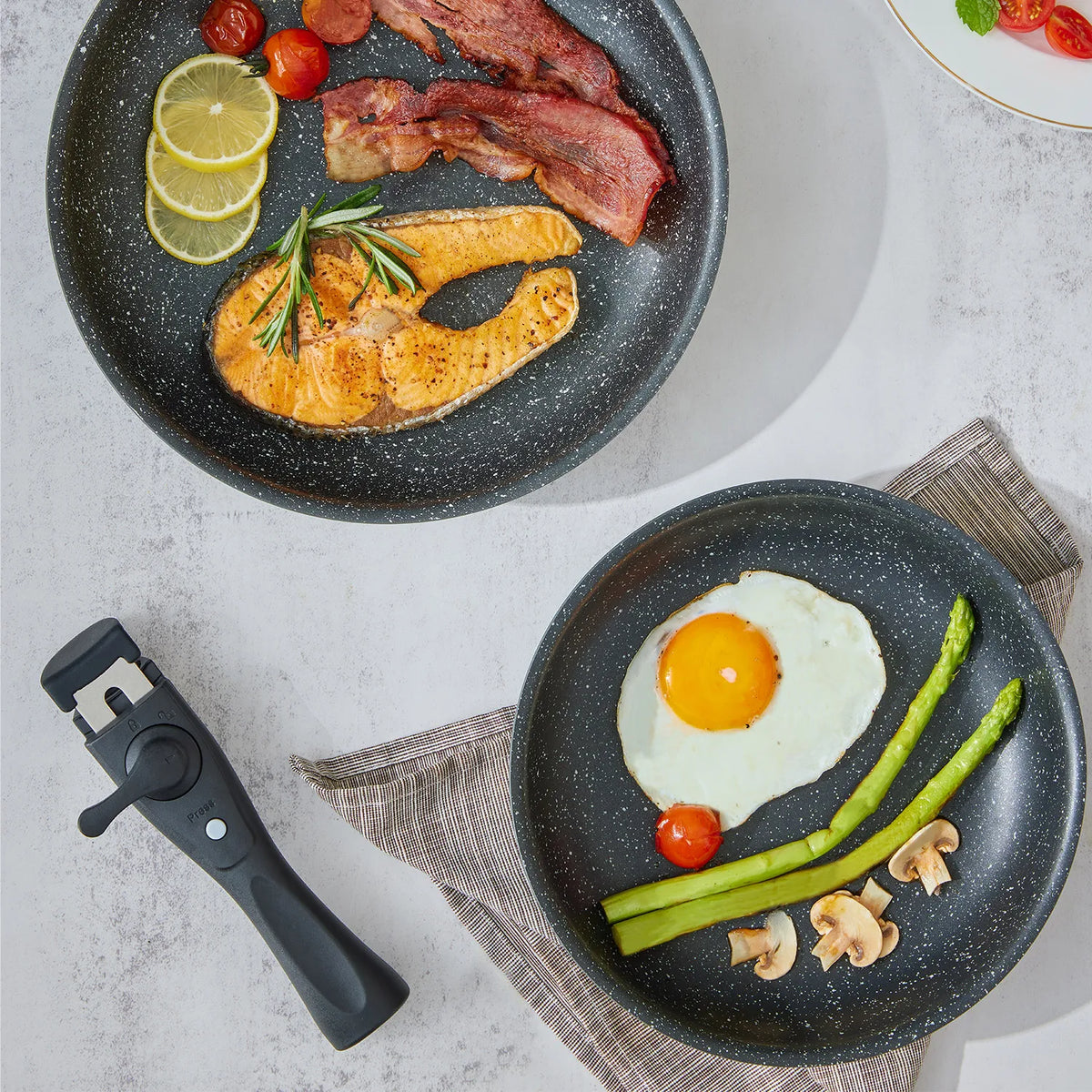 Nonstick Aluminum Cookware Set With Removable Handles And Lids