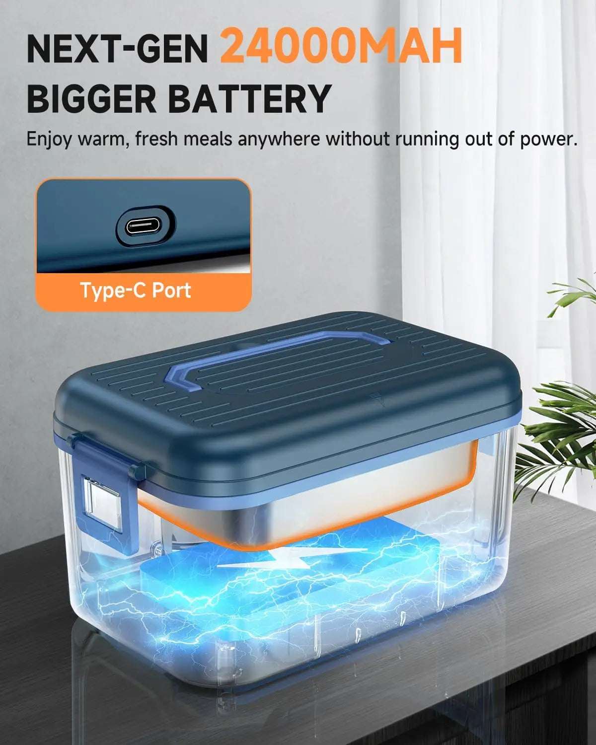 Cordless Rechargeable Electric Heated Lunch Box With Leakproof Seal