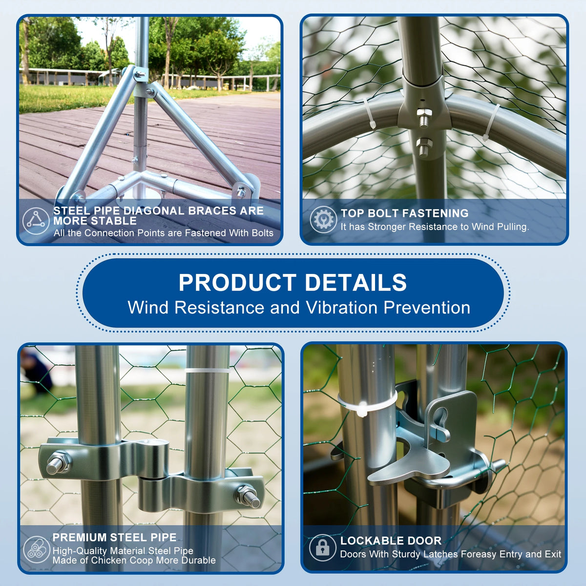 Portable Metal Walk In Chicken Coop And Outdoor Run