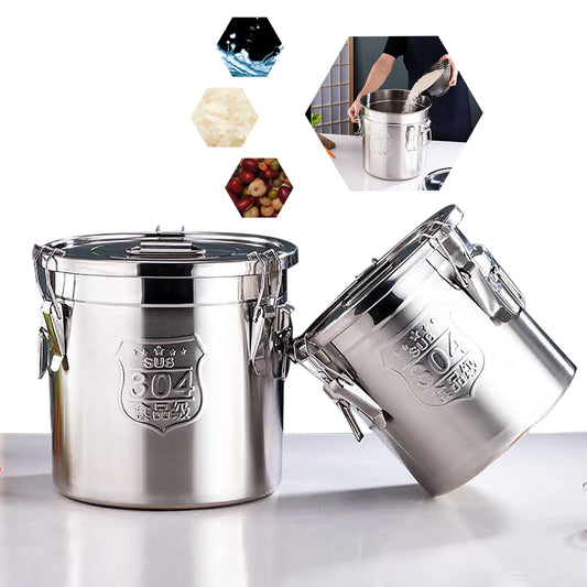 Stainless Steel Airtight Food Storage Container With Secure Locking Clamp