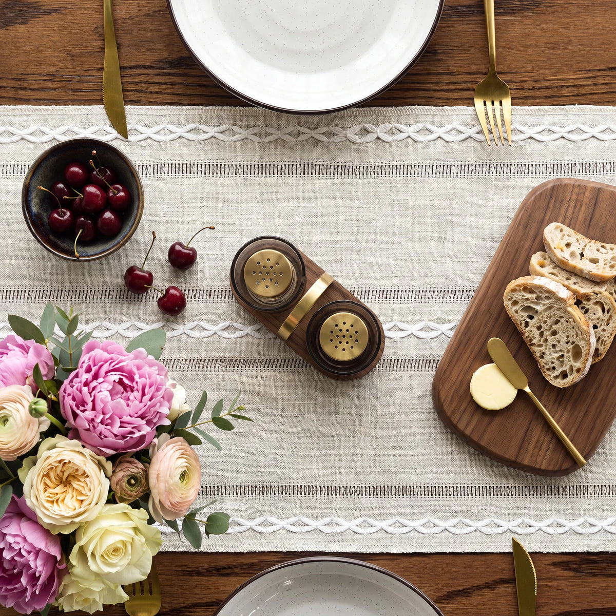 3 Pack Beige Cotton Linen Table Runner 13x72 Inch, Farmhouse Style Dining Table Decor for Kitchen, Living Room, Coffee Table, TV Stand, Dresser