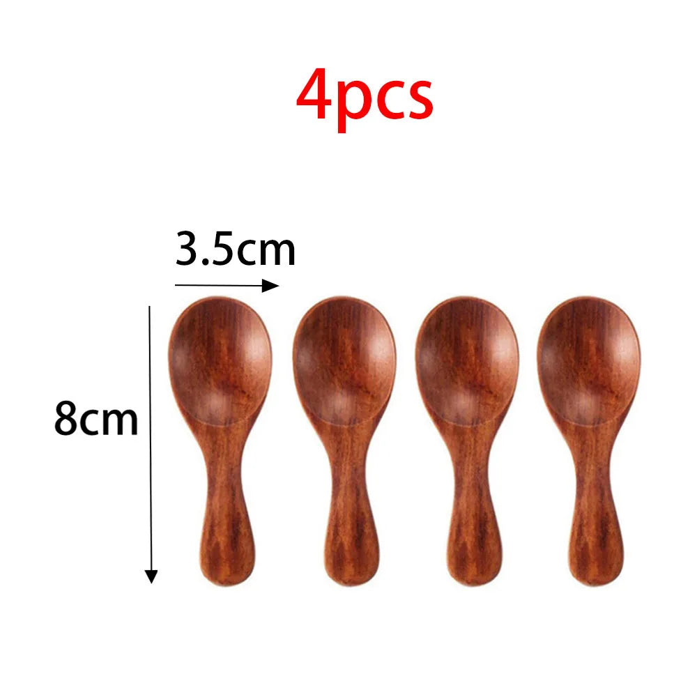 Practical Mini Wooden Spoons For Tea And Kitchen Seasoning