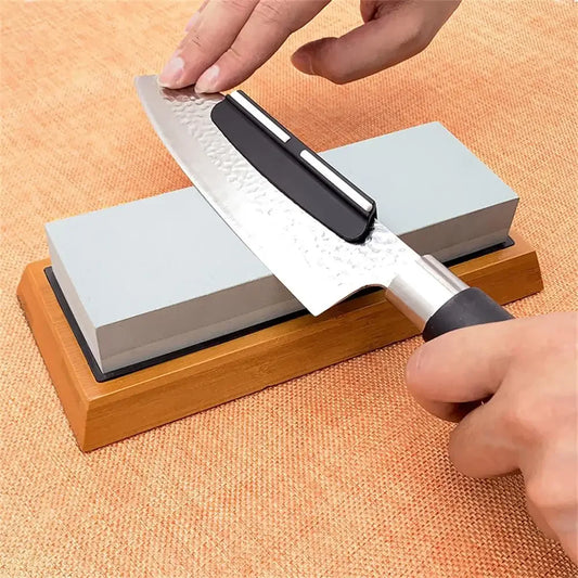 Professional Kitchen Knife Sharpener With Angle Guide Sharpening Stone