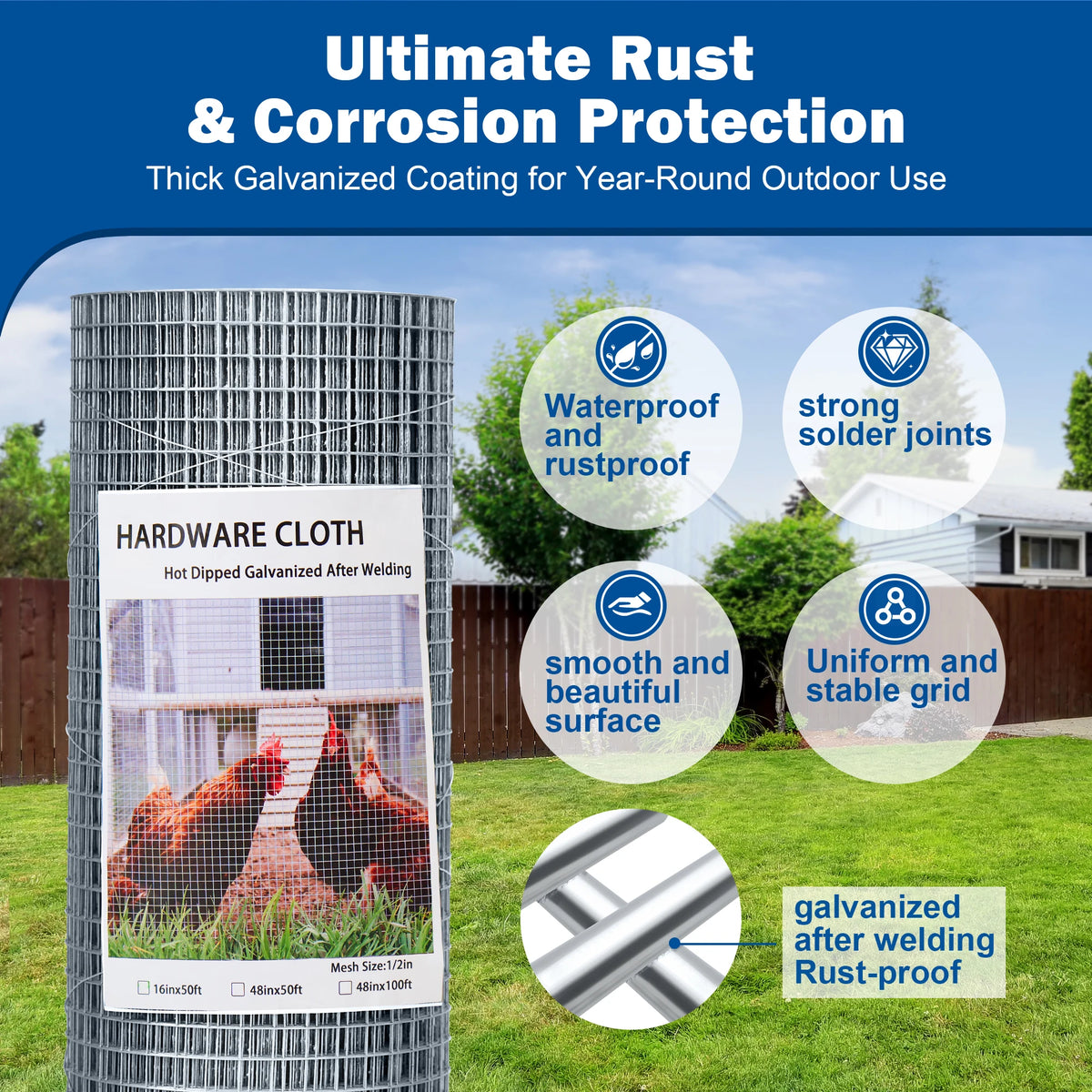Galvanized Hardware Cloth Roll With Pliers And Gloves For Coops