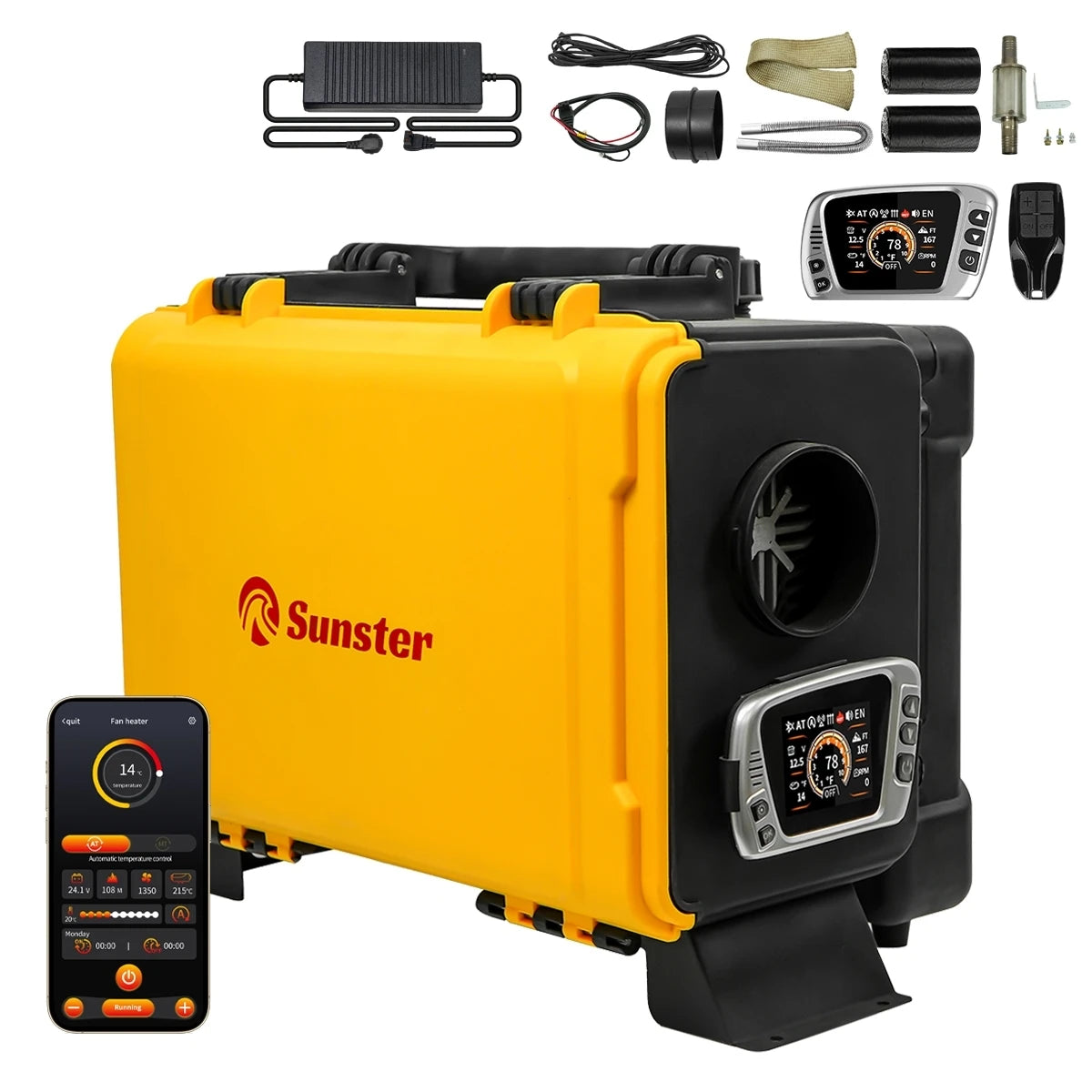 8KW 12V 220V Portable Diesel Air Heater With Bluetooth APP Auto Thermostat Car Parking Heater for RV Camper Tent Garage Home