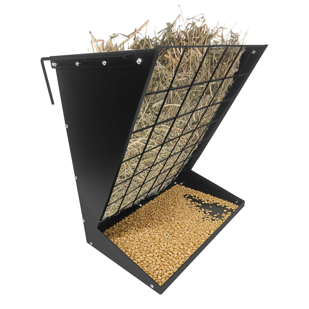2-in-1 Livestock Hay And Grain Feeder Wall Mounted Farm Equipment
