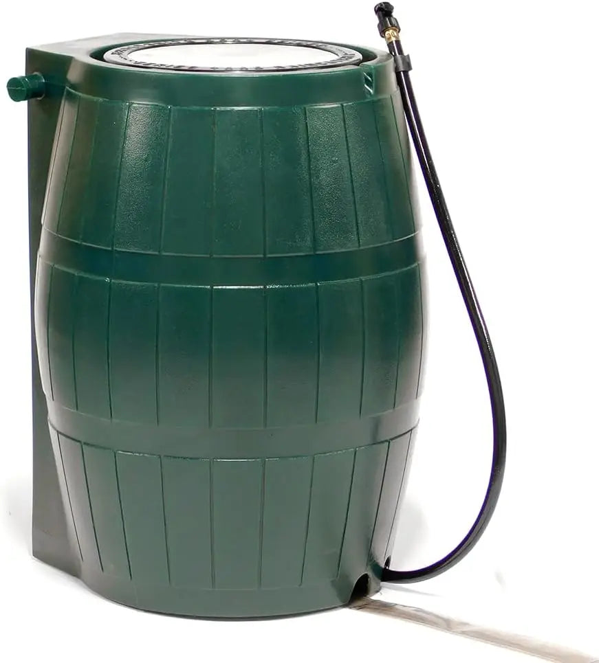 FCMP Outdoor Rain Barrel With Lid And Dual Side Spigots