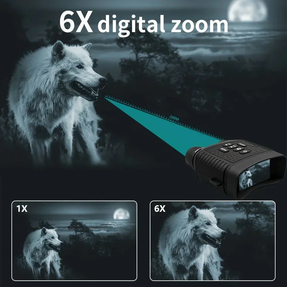 Digital Night Vision Binoculars With 6X Digital Zoom And Screen