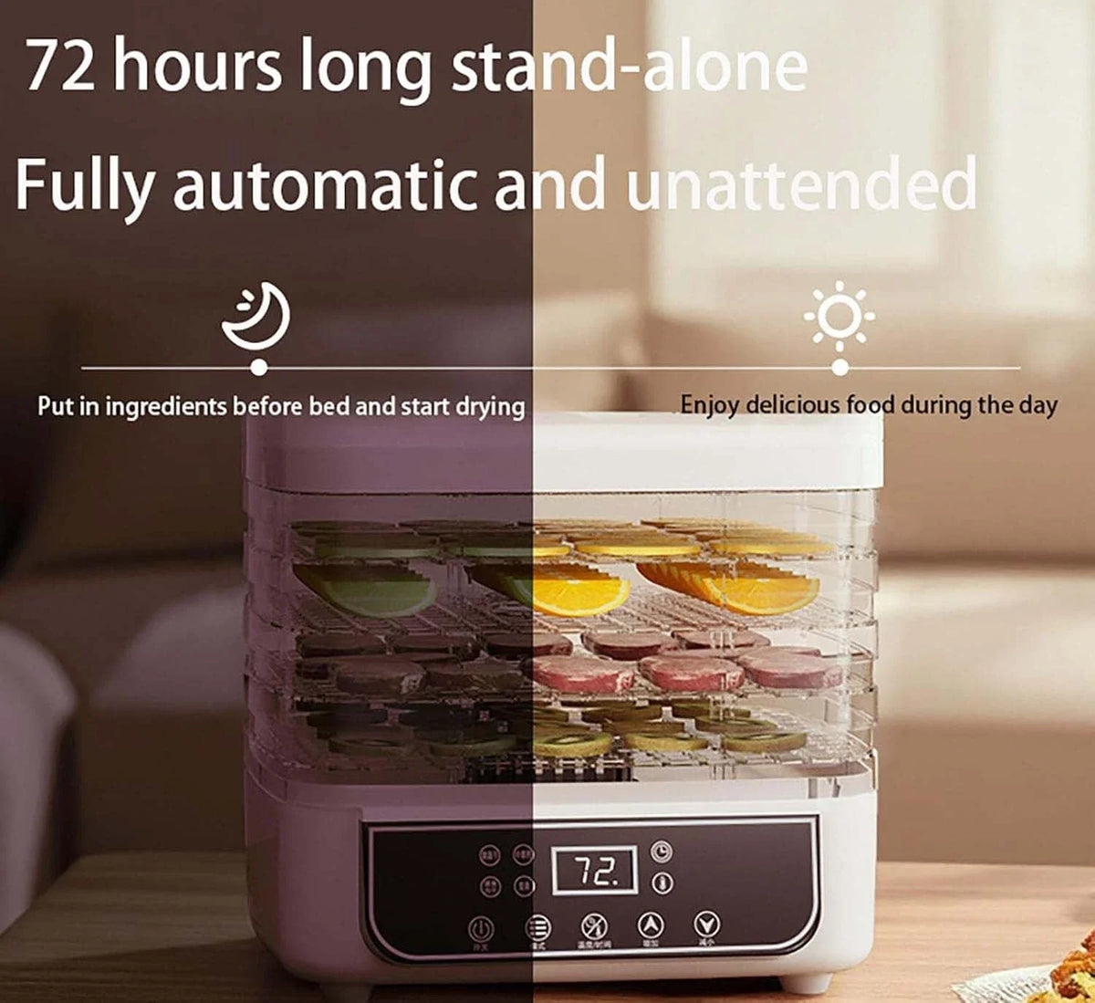 5 Layer Food Dryer Fruit Vegetable Dehydrator Touch Control