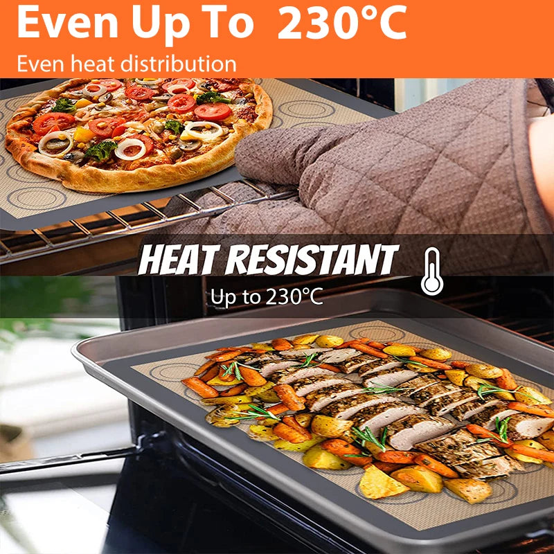 Cippes Reusable Silicone Baking Mat Nonstick Heat Resistant Sheet