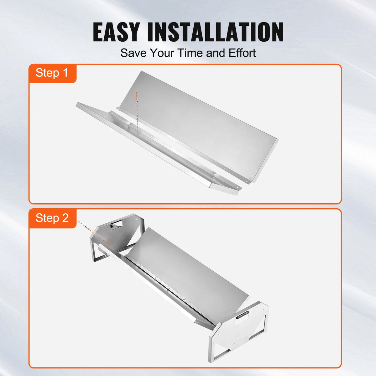 SucceBuy Galvanized Steel Livestock Hay Feeding Trough for Farm Animals