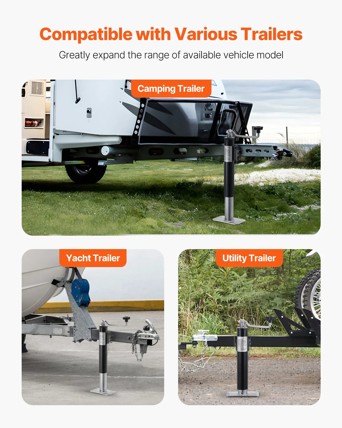 SucceBuy Heavy Duty Trailer Jack Stand With Weld On Mount