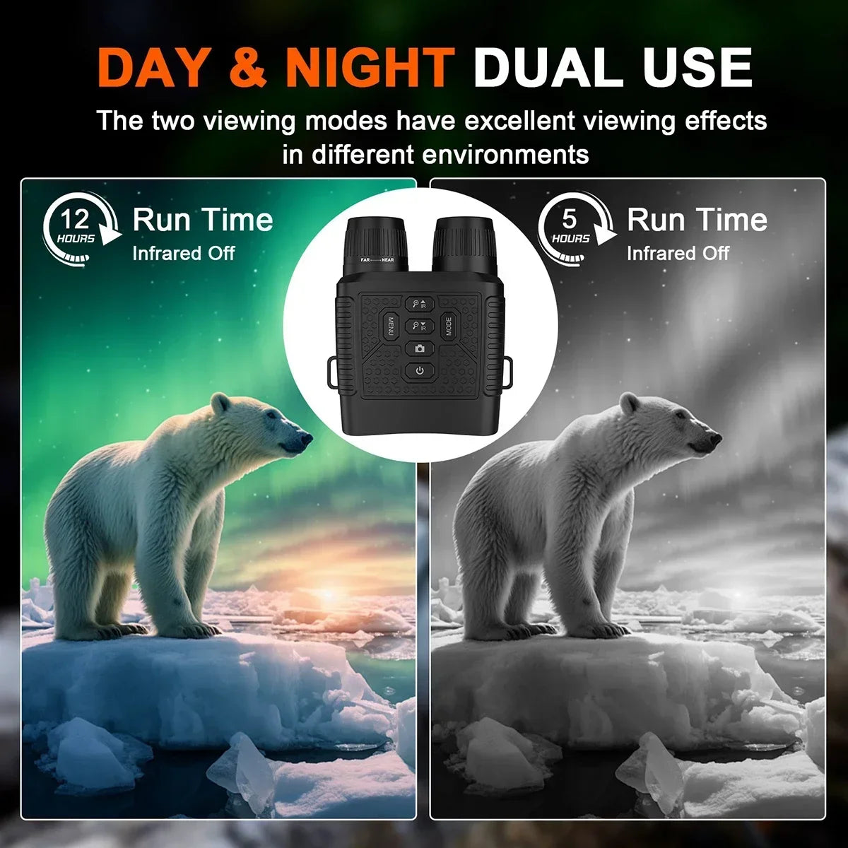 Digital Night Vision Binoculars With 6X Digital Zoom And Screen