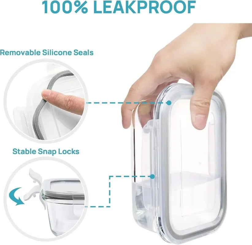 Premium Borosilicate Glass Food Storage Containers With Airtight Lids