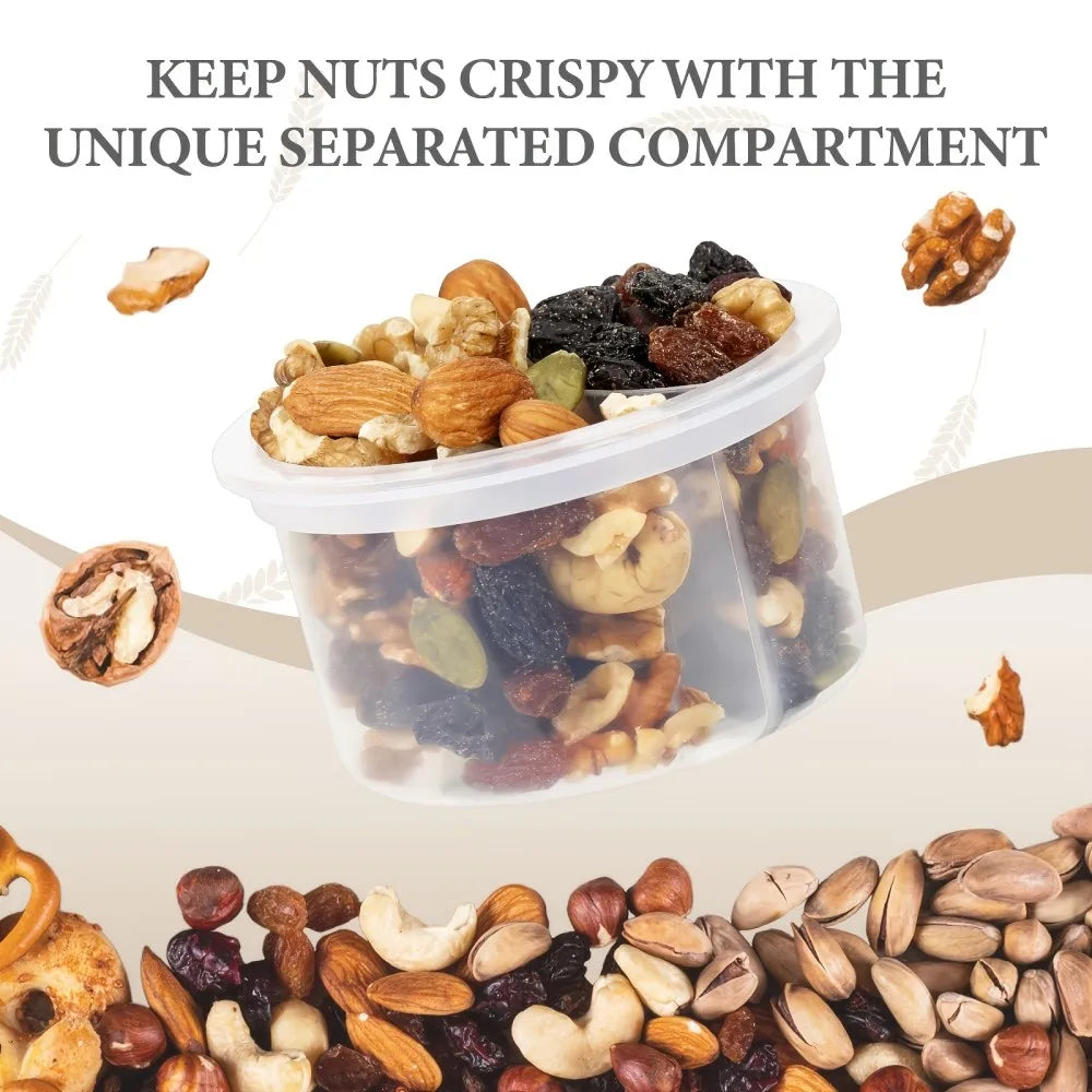 4pcs Glass Mason Jars with Lids & Folding Spoons Suitable for Overnight Oats, Divided Compartments for Fruit/Nuts, Small 16oz Jars for Yogurt Parfait, Oatmeal, for Office, Lunchboxes - Multi-Containers