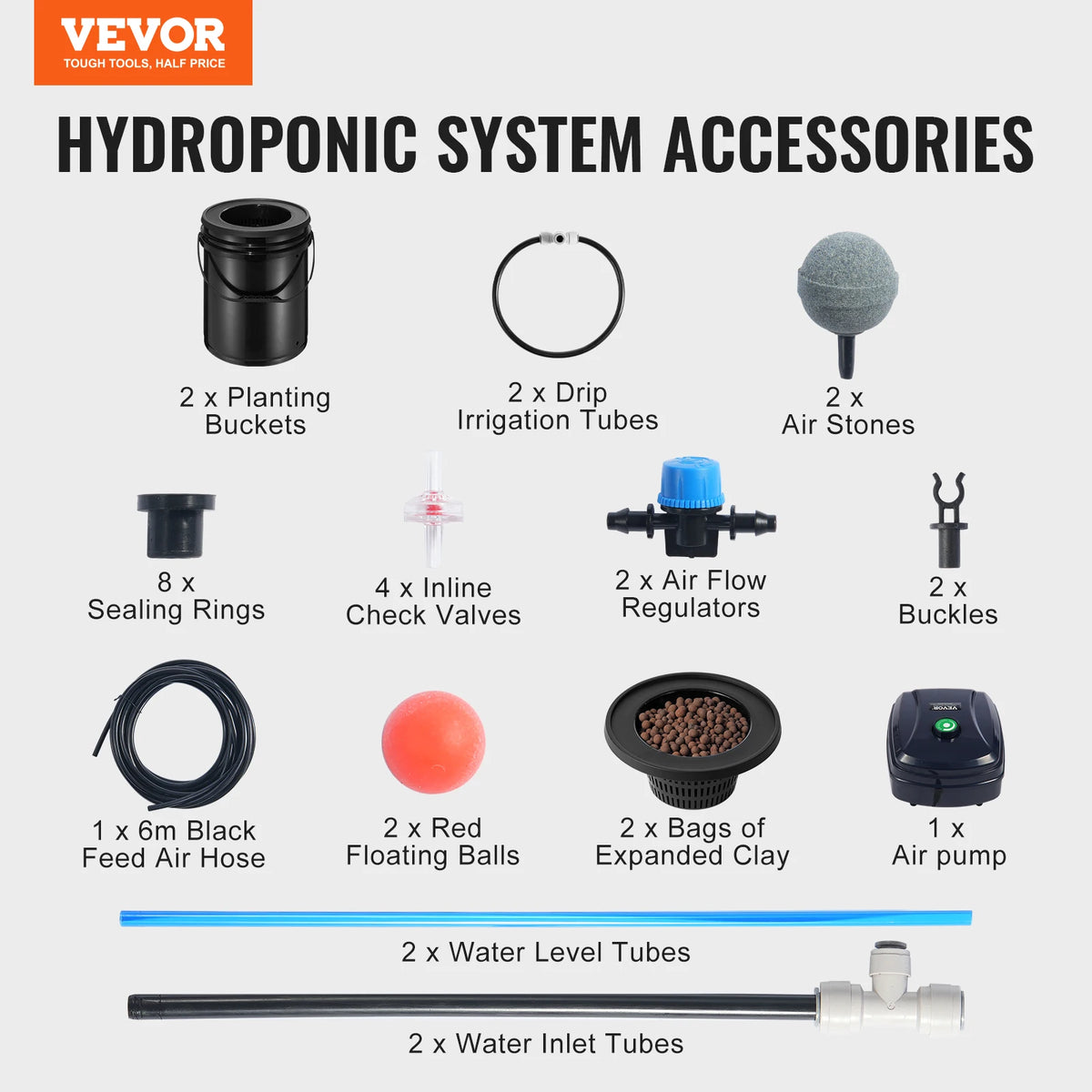 SucceBuy DWC Hydroponic Grow System With Drip Kit Air Pump