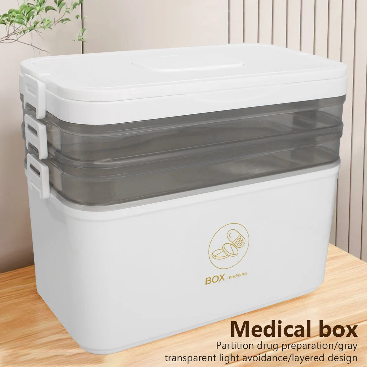 Multi Tier Stackable Storage Box for First Aid Medicine