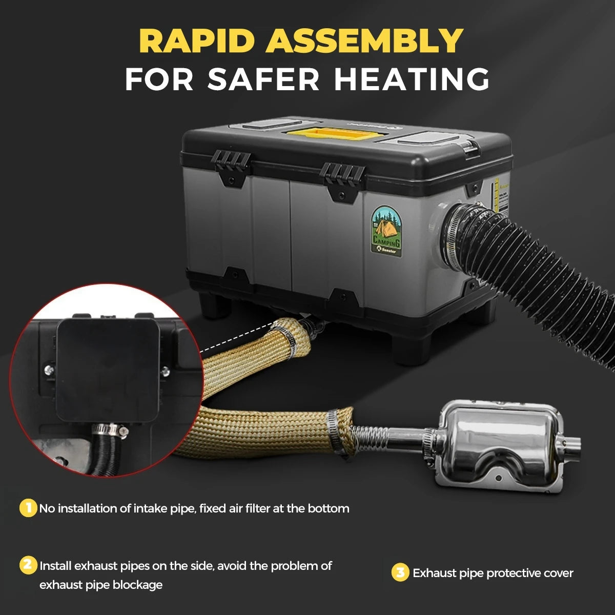 8KW TB10PRO Diesel Auxiliary Heater 110-220V AC 12/24V DC With High-Altitude Mode & Ventilation Mode Ultra Quiet For RVS Camping
