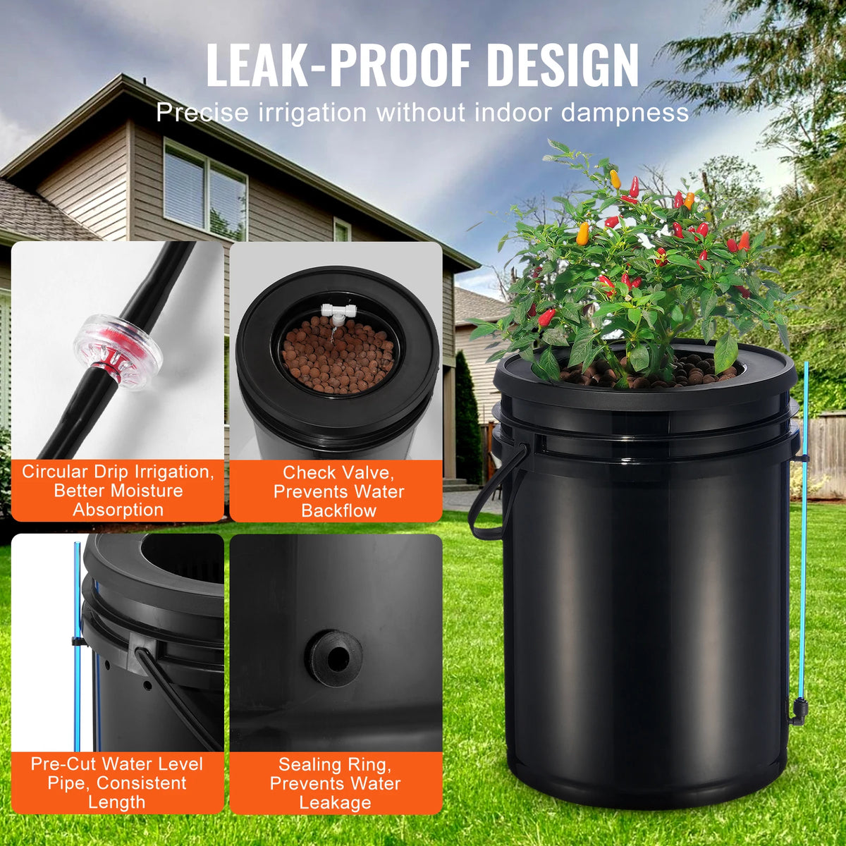 SucceBuy DWC Hydroponic Grow System With Drip Kit Air Pump