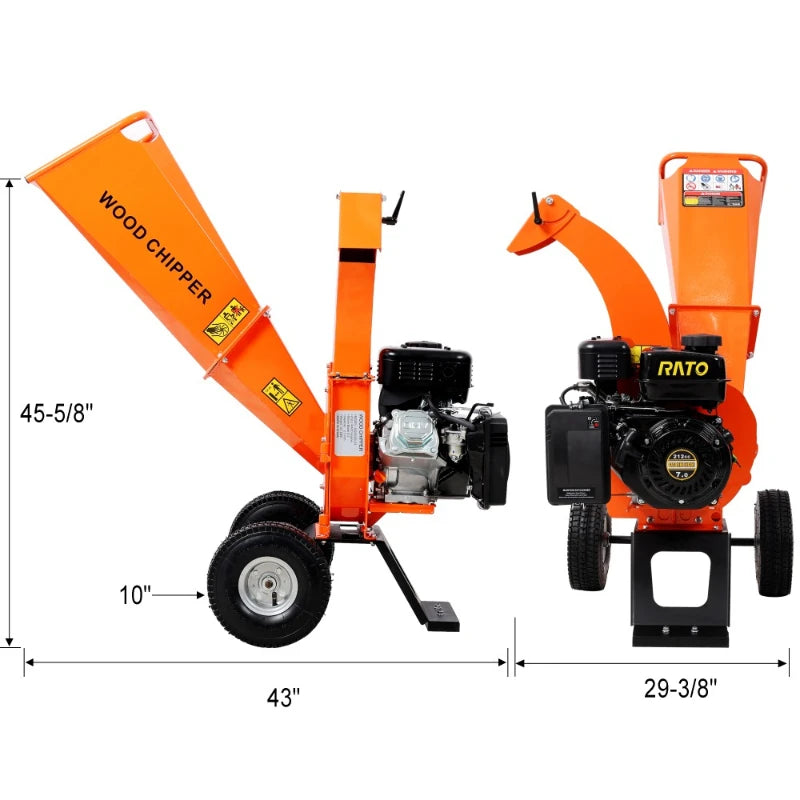 Gas Powered Wood Chipper And Branch Shredder For Farm Work