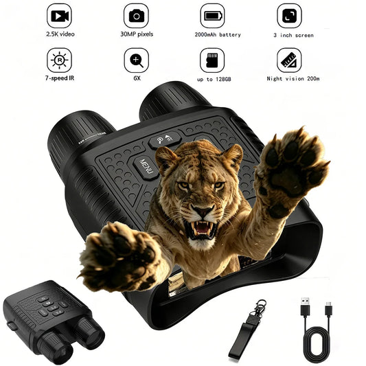 Digital Night Vision Binoculars With 6X Digital Zoom And Screen