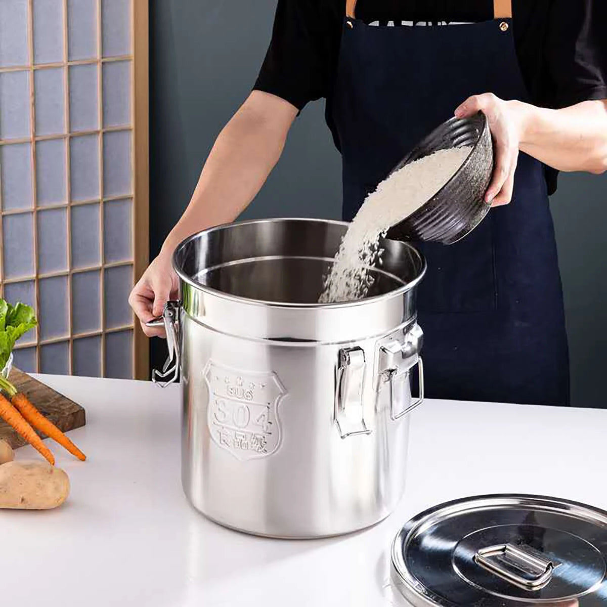 Stainless Steel Airtight Food Storage Container With Secure Locking Lid