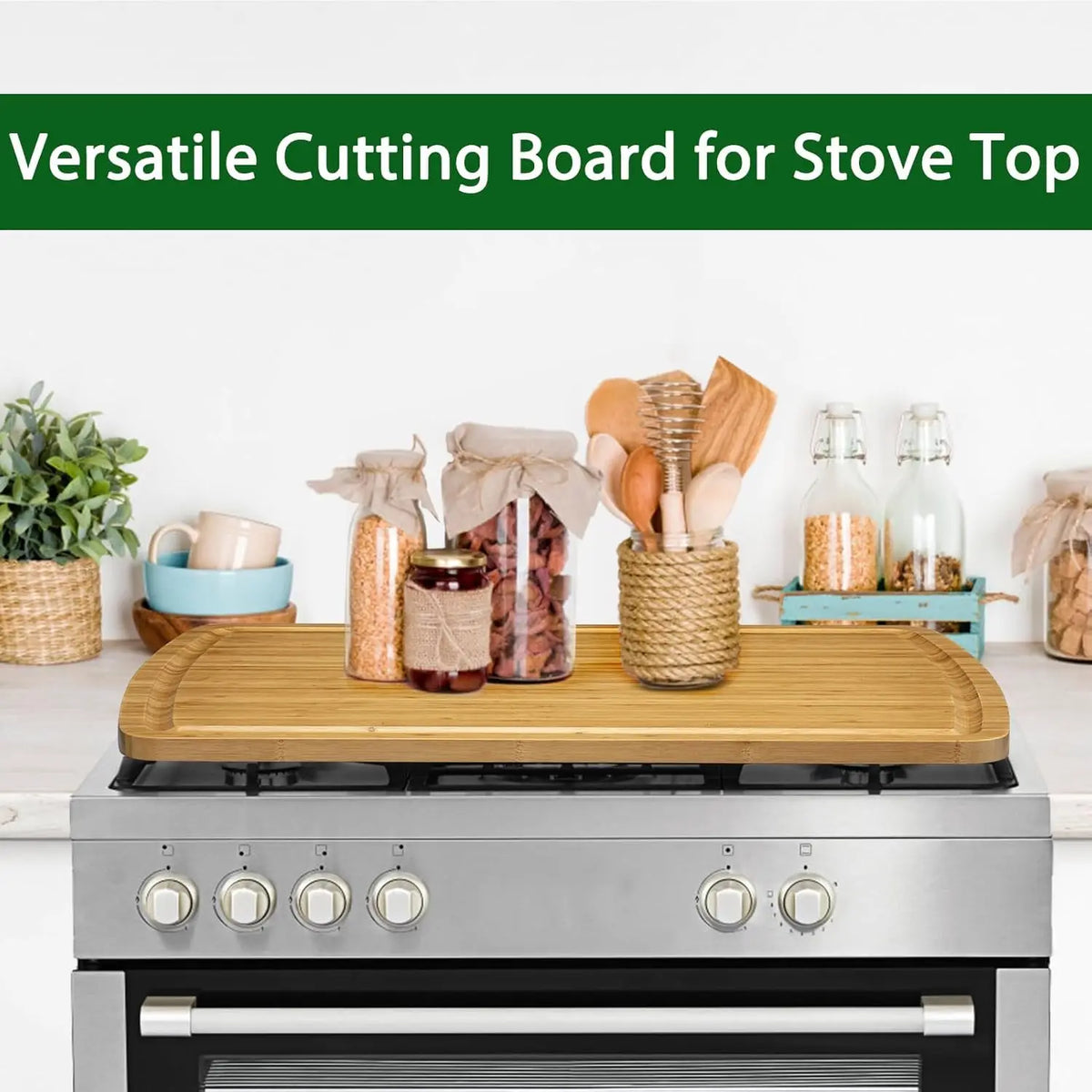 Bamboo Cutting Boards for Kitchen, Extra Large Wood Cutting Board with Deep Juice Groove and Handle Heavy Duty Chopping board, 30" x 20" Knife Friendly Serving Tray with Handles