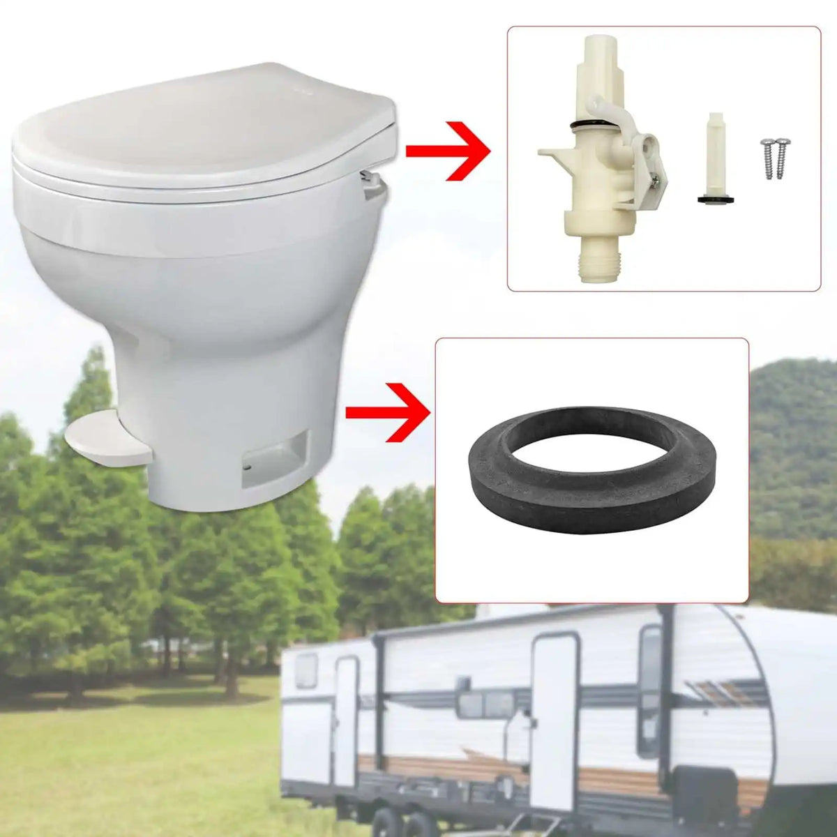 Thetford 13168 Water Valve Kit Aqua Magic IV RV Toilet