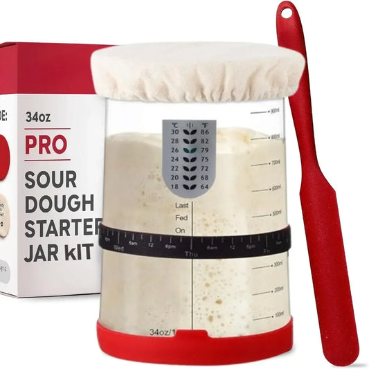 Yocosh Sourdough Bread Starter Kit With Thermometer And Scraper