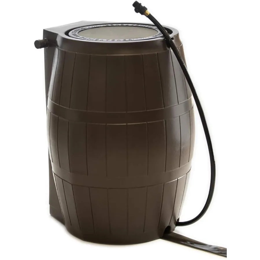 FCMP Outdoor Rain Barrel With Side Spigots And Mesh Screen