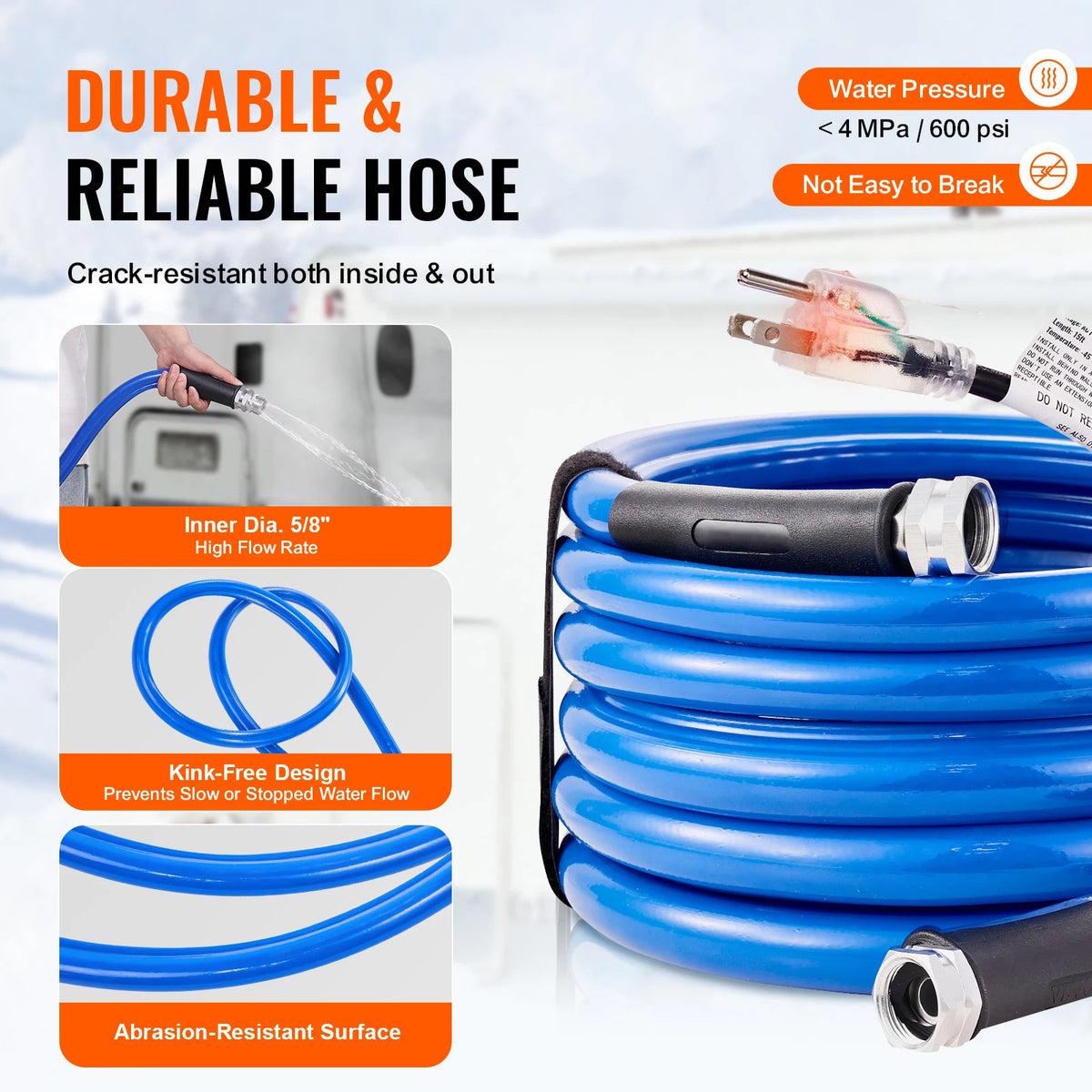 VEVOR Heated RV Water Hose With Automatic Self Regulating Heating