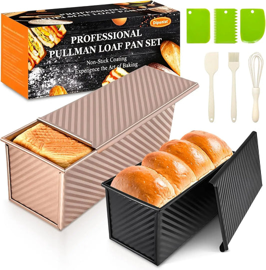Professional Pullman Loaf Pan Set Carbon Steel Non Stick Bread Mold
