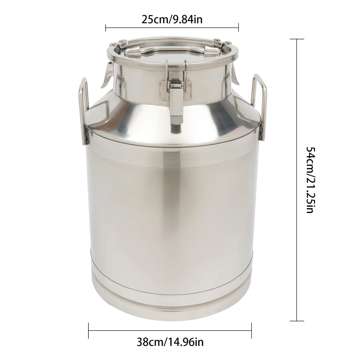 Bymaocar Stainless Steel Milk Container With 3 Secure Locking Lids