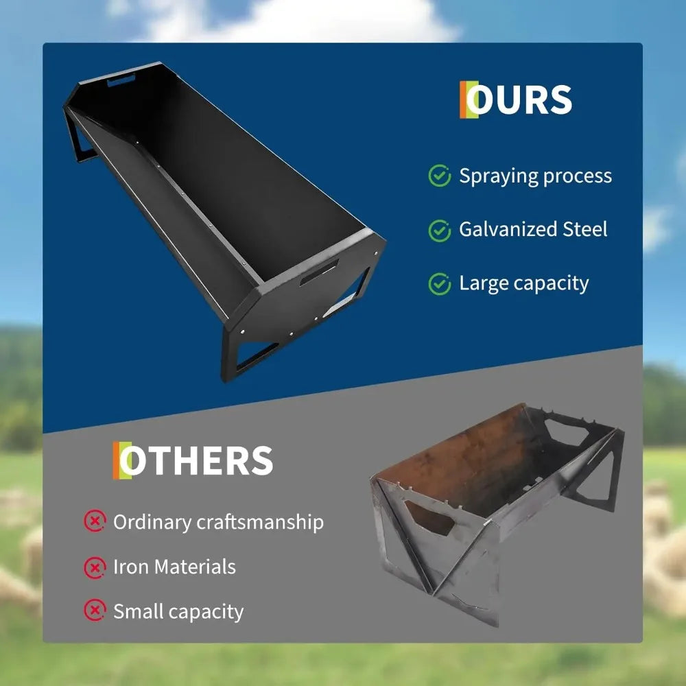 Garvee Heavy Duty 22 Gallon Livestock Feeder Metal Sheep Feeder for Farm Sheds & Pens Large Capacity for Goat Pig Hog Horse Feeds Up to 10 Animals at Once