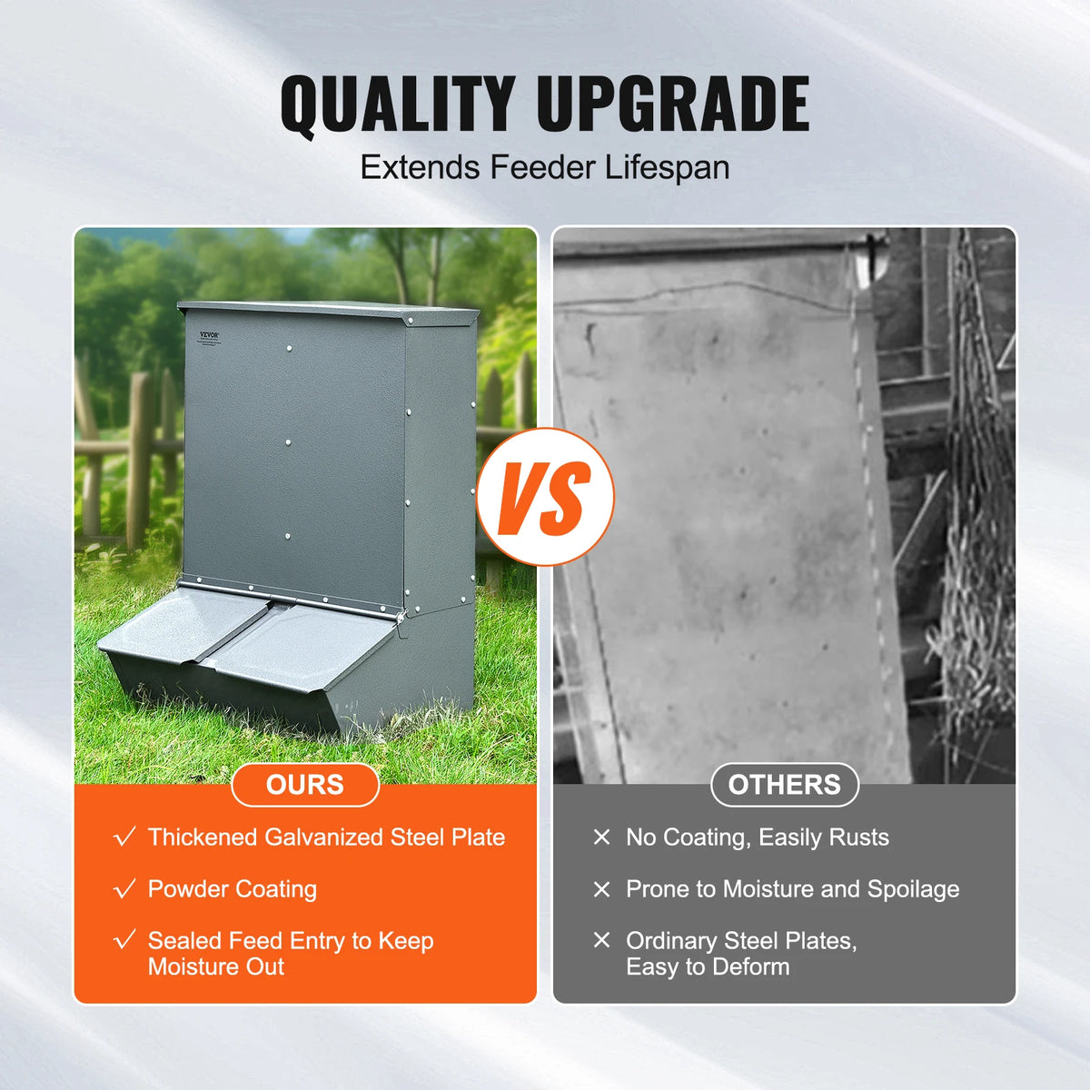 SucceBuy Heavy Duty Galvanized Steel Hog Feeder Trough For Pigs