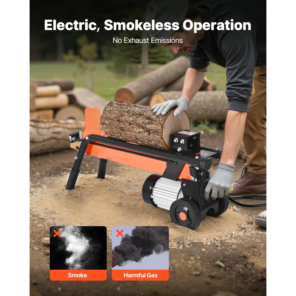 Electric Wood Log Splitter Portable Firewood Splitting Machine