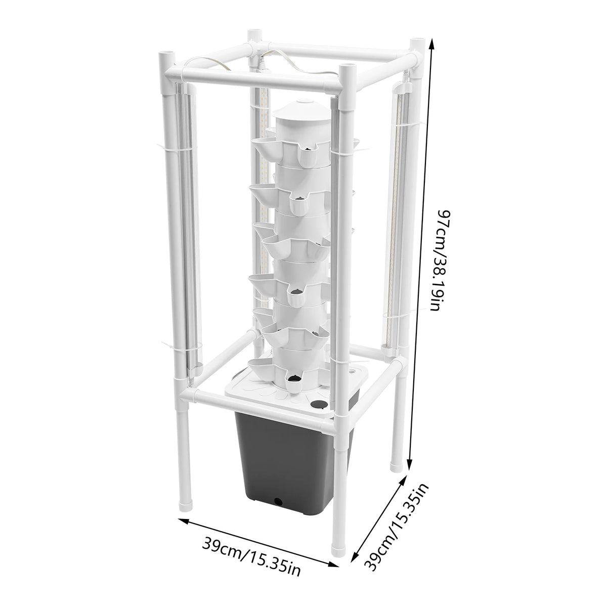 6 Tier Hydroponic Vertical Garden Tower With 30 Planting Holes