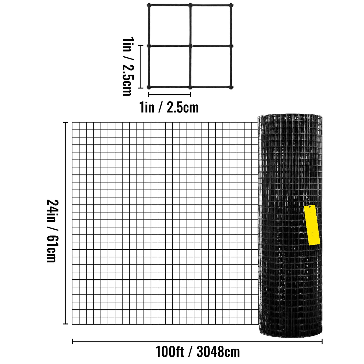 SucceBuy Vinyl Coated Welded Wire Fence Hardware Cloth