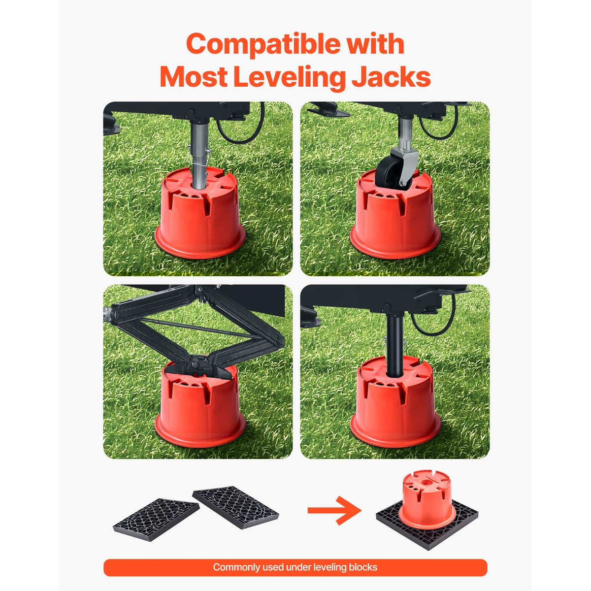SucceBuy Trailer Jack Blocks 8 Pcs Camper Leveler Kits Camper Accessories for Travel Trailers 5th Wheels Class A/C Motorhomes