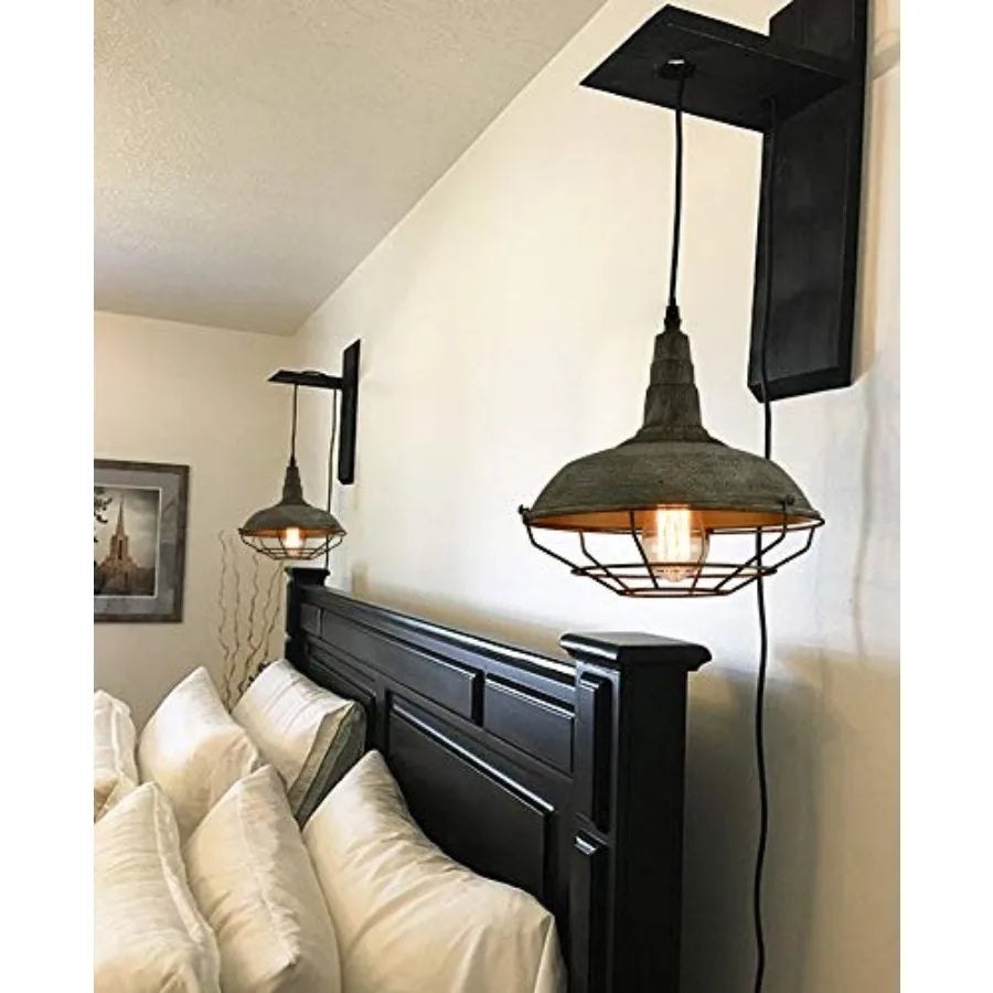 Farmhouse Plug in Pendant Light with 16 Feet Hanging Cord Hanging Lighting Fixture
