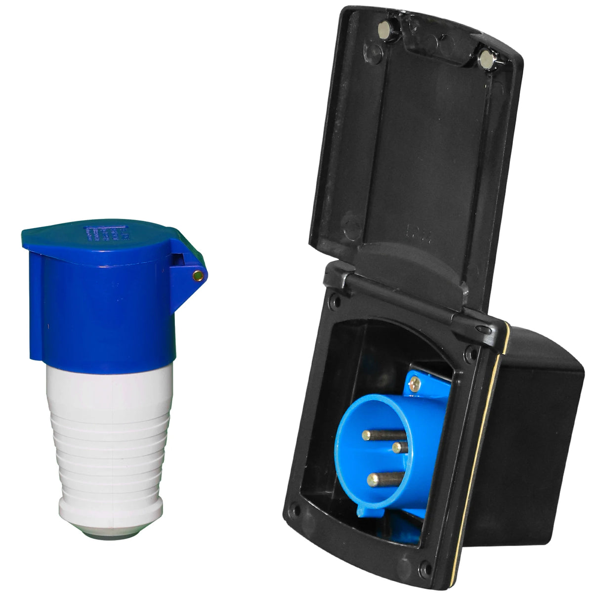32 Amp Rv Inlet Plug & Rv Outlet Box Kit, 32 Amp Camper Plug Shore Power Inlet with Connector Protective Cover Rv Receptacle for