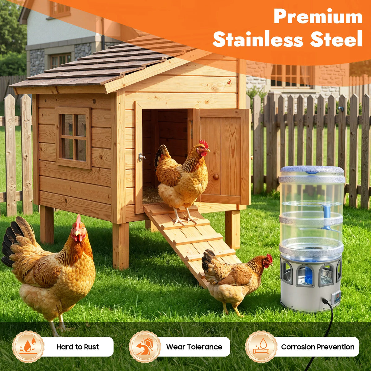 Automatic Heated Chicken Water Bowl For Poultry And Birds