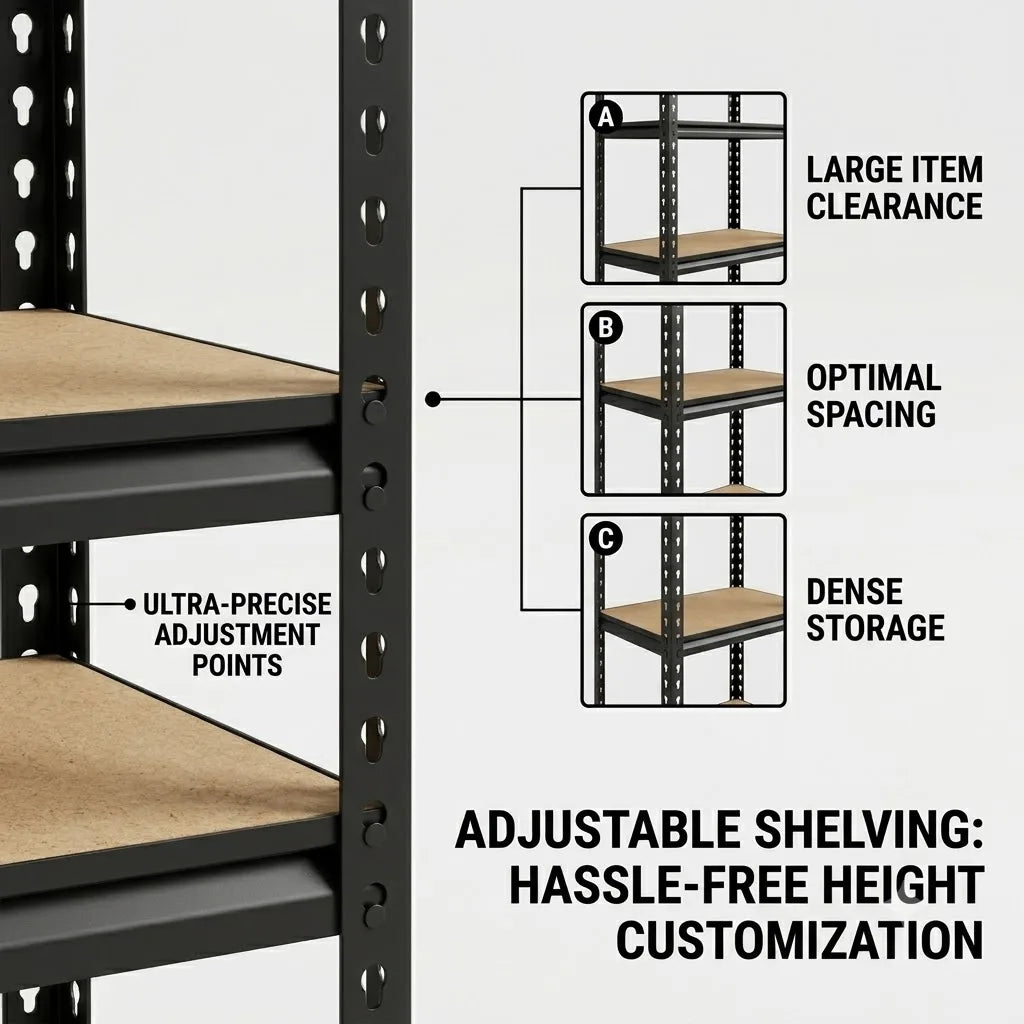 Adjustable Five Tier Metal Shelving Rack For Kitchen Storage
