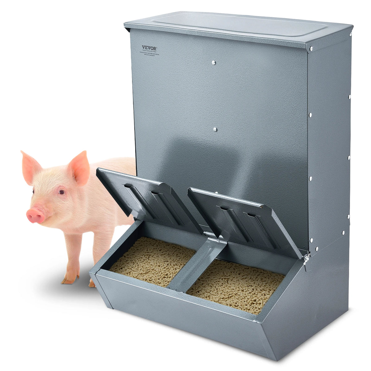 SucceBuy Heavy Duty Galvanized Steel Hog Feeder Trough For Pigs