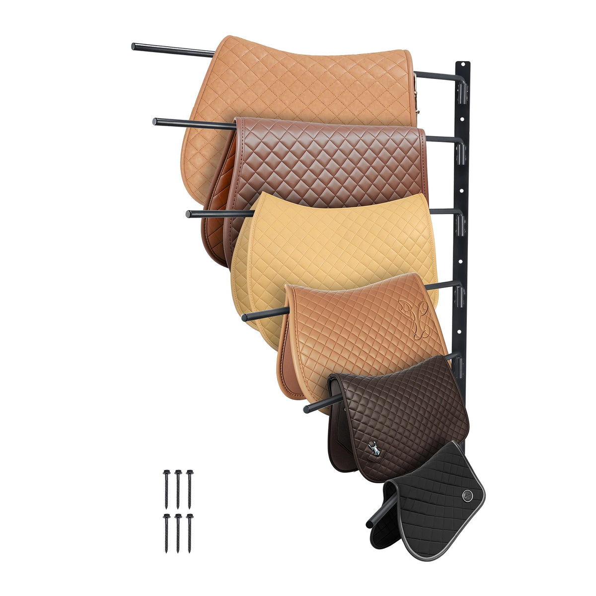 SucceBuy Wall Mounted Saddle Rack Swing Out Saddle Holder Space Saving Horse Pad and Blanket Rack for Tack Room Organization