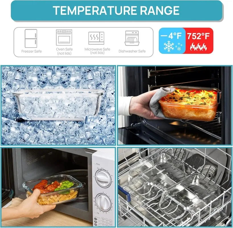 Premium Borosilicate Glass Food Storage Containers With Airtight Lids