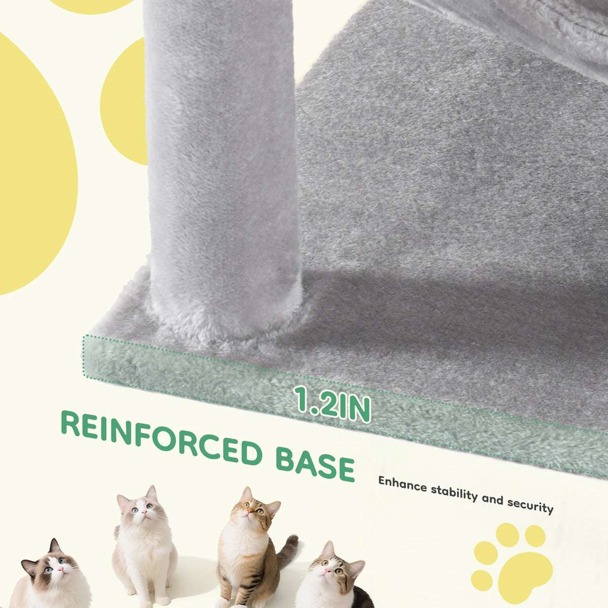 JHK Tall Sturdy Cat Tree with Natural Sisal Scratching Posts