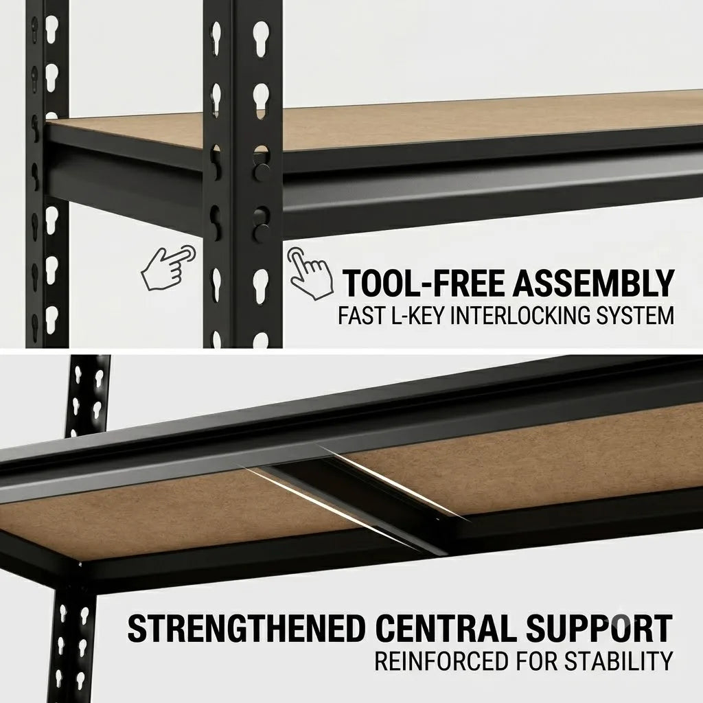 Adjustable Five Tier Metal Shelving Rack For Kitchen Storage