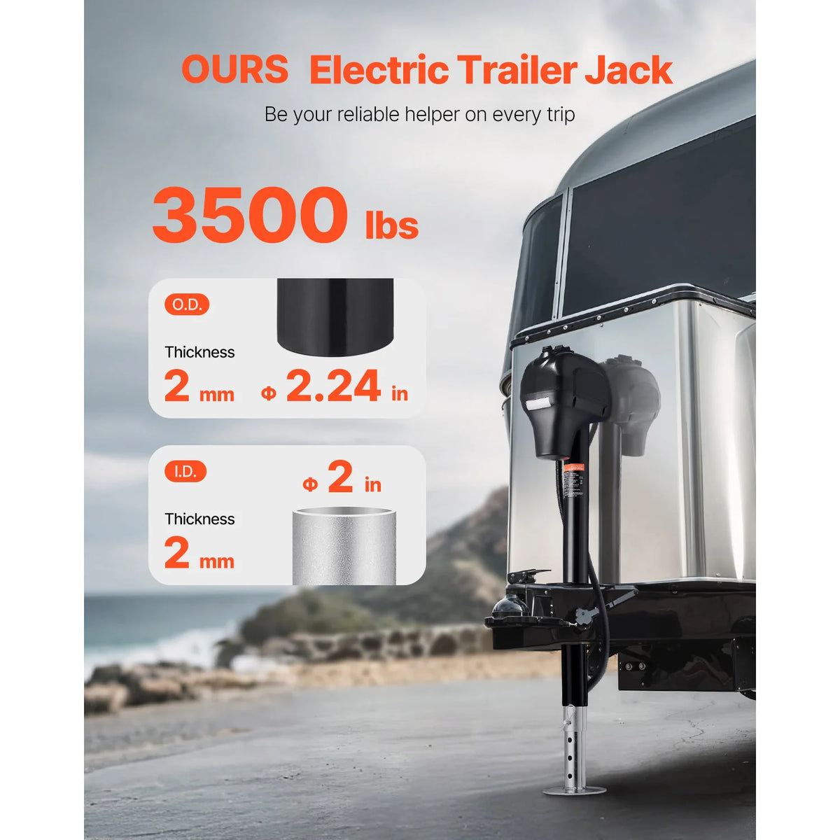 SucceBuy Heavy Duty Electric Trailer Jack For RV Campers