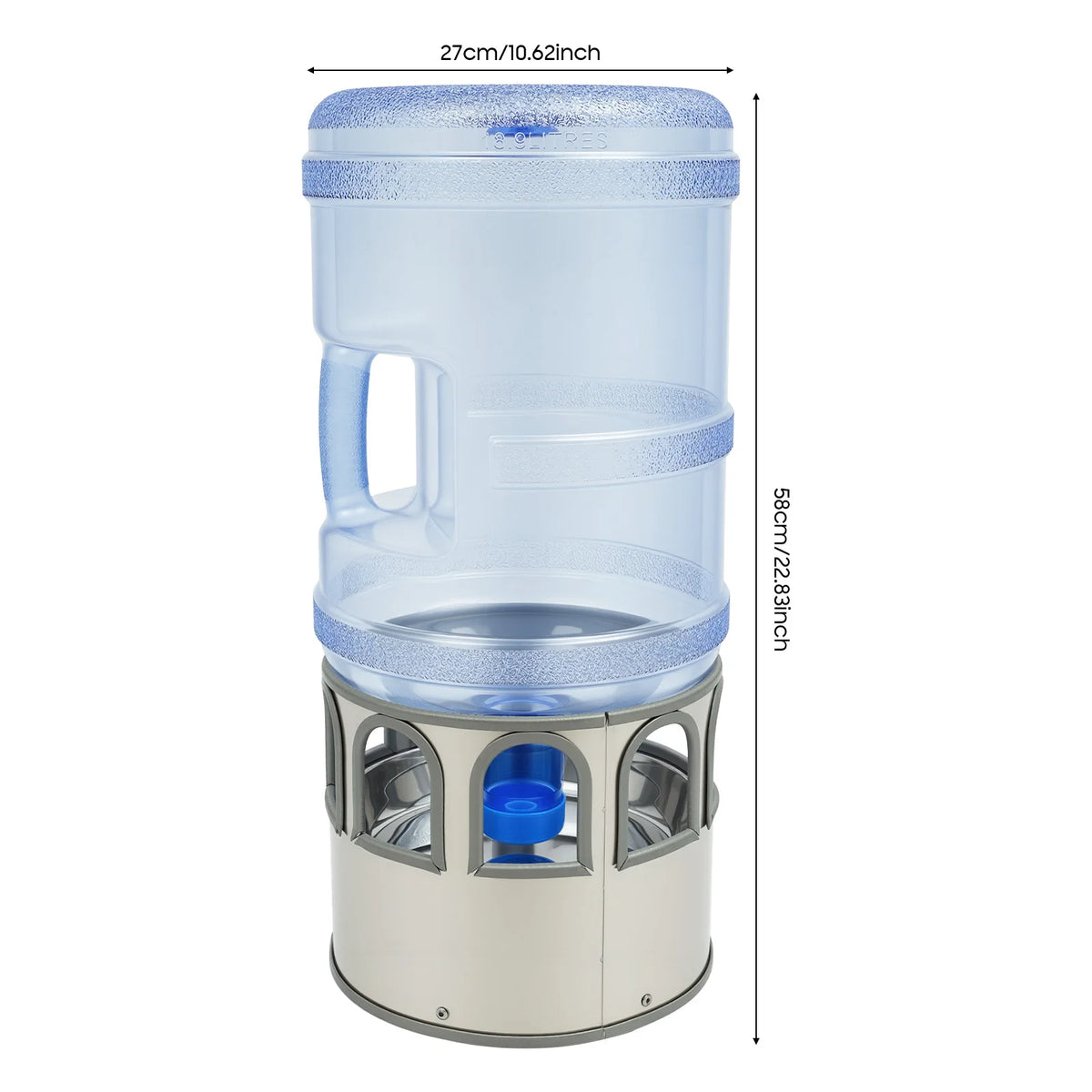 Stainless Steel Heated Chicken Waterer 5 Gal, 80W Auto Thermostat Water Heater for Poultry, Adjustable Temp 32-122°F with LED Display & 9 Windows, Anti-Freeze for Winter, Silver-Blue